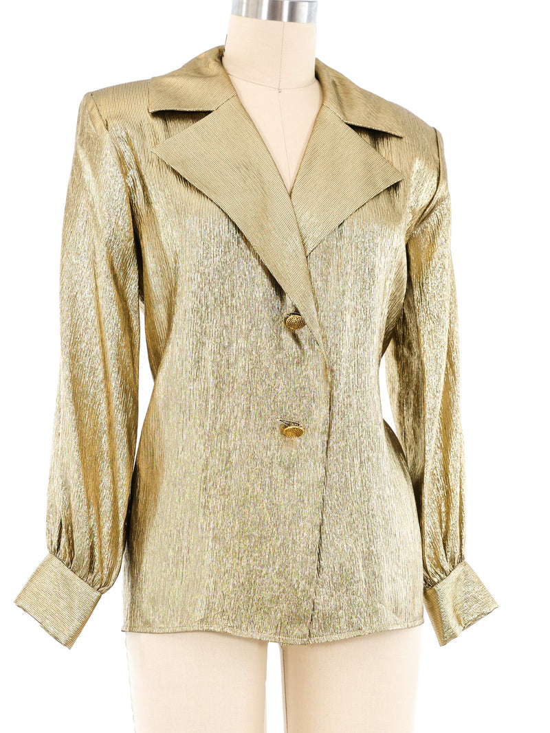 Yves Saint Laurent Gold Lamé Top Top arcadeshops.com