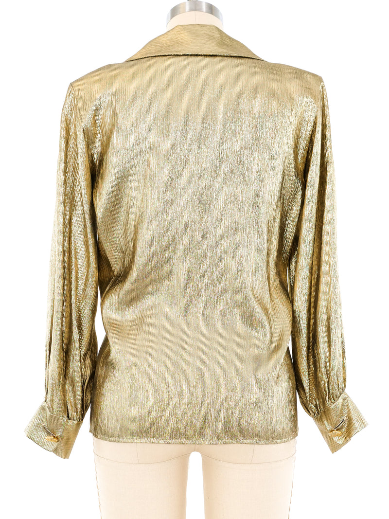 Yves Saint Laurent Gold Lamé Top Top arcadeshops.com