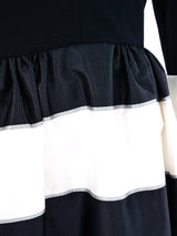 Pauline Trigere Black and White Striped Gown Dress arcadeshops.com