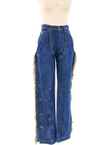 Kenny Rogers Fringed Chaps Style Denim Bottom arcadeshops.com