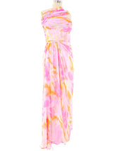 Givenchy Pastel Floral Chiffon Gown Dress arcadeshops.com