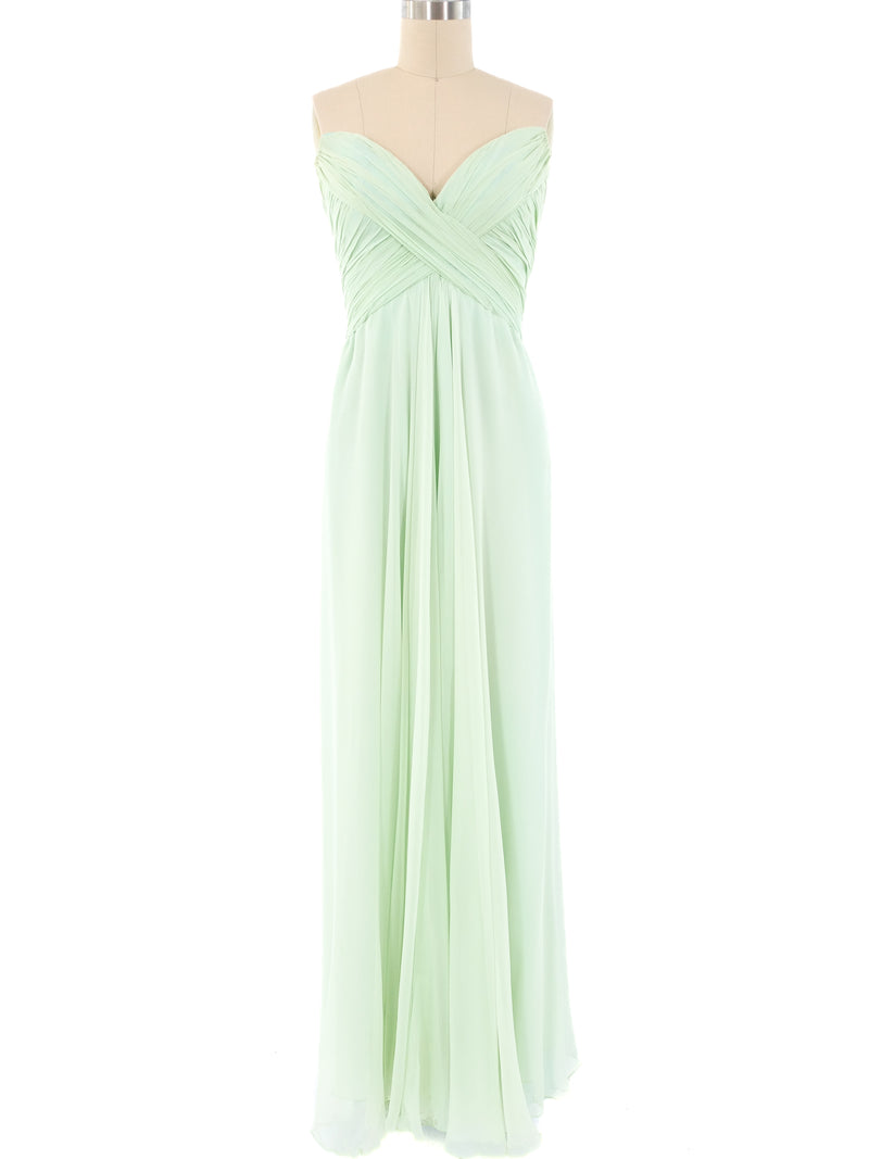 Bob Mackie Strapless Chiffon Gown Dress arcadeshops.com