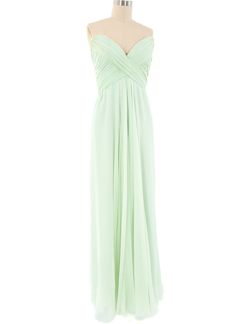 Bob Mackie Strapless Chiffon Gown Dress arcadeshops.com