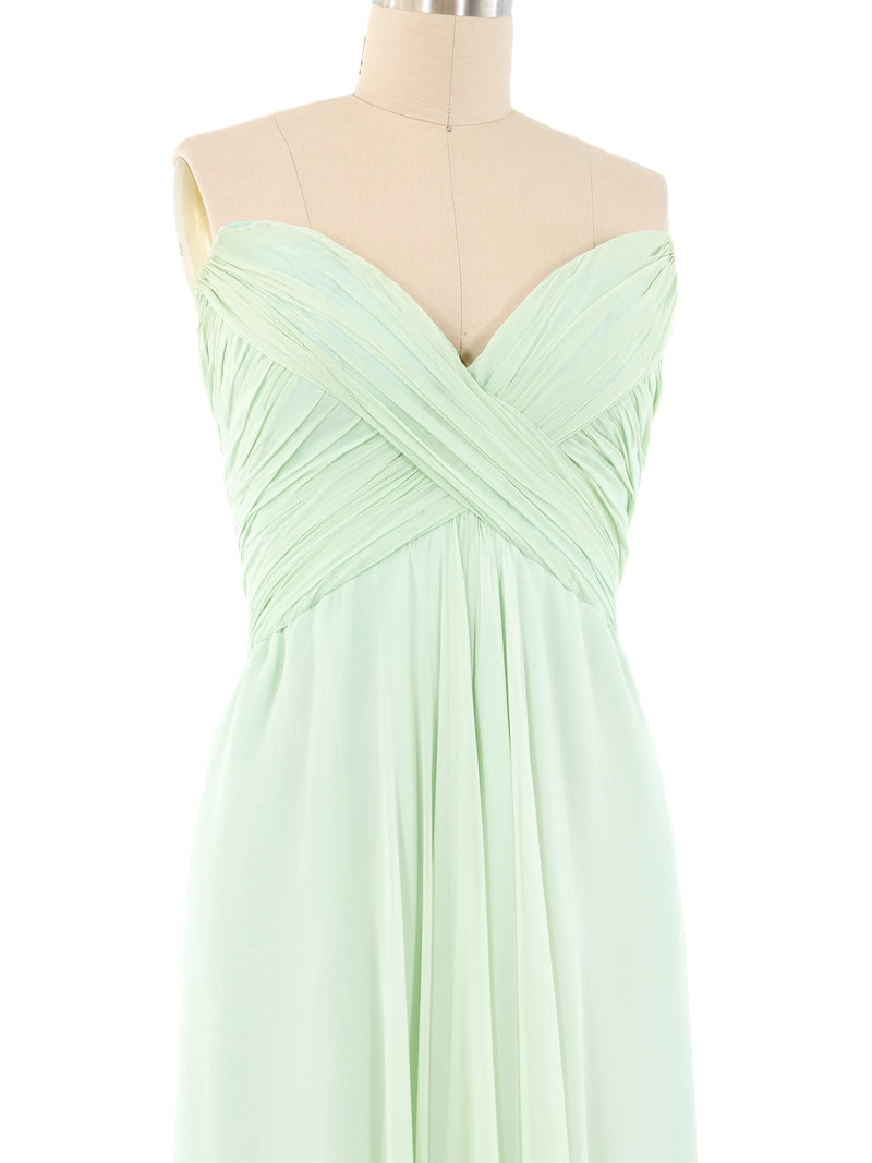 Bob Mackie Strapless Chiffon Gown Dress arcadeshops.com