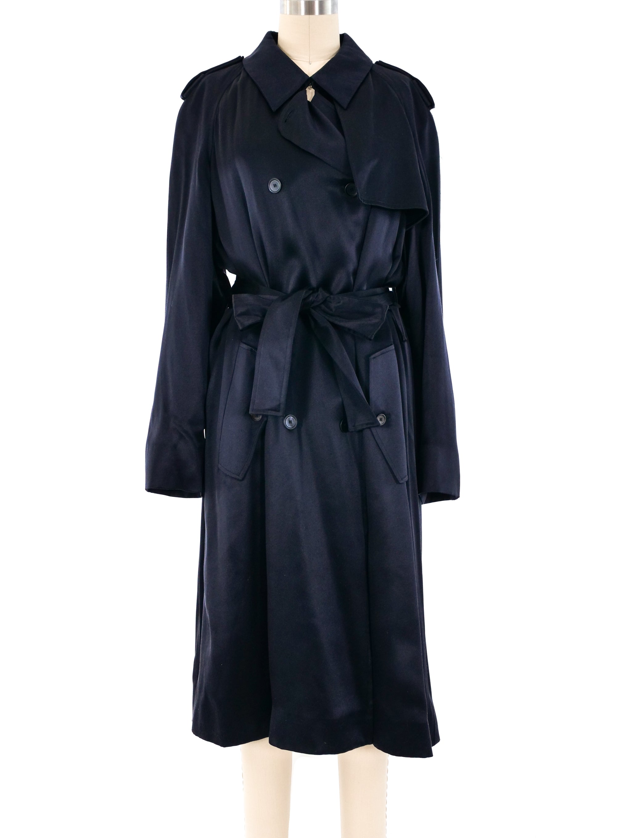 【送料&関税込】Saint Laurent Satin Coat Yves Saint Laurent Satin Trench Coat