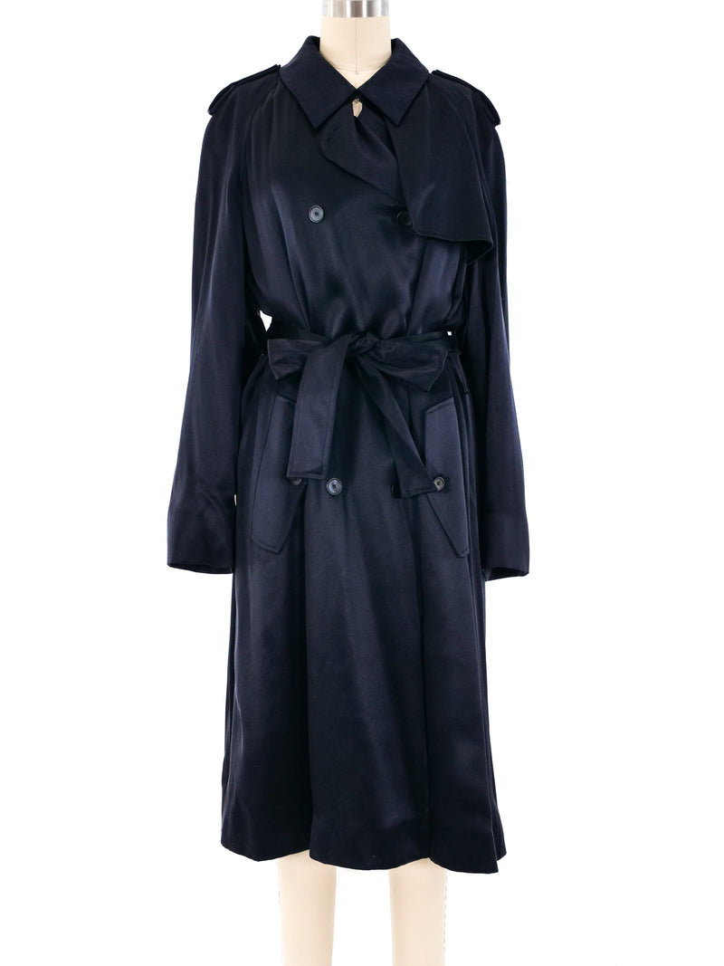 Yves Saint Laurent Satin Trench Coat Jacket arcadeshops.com