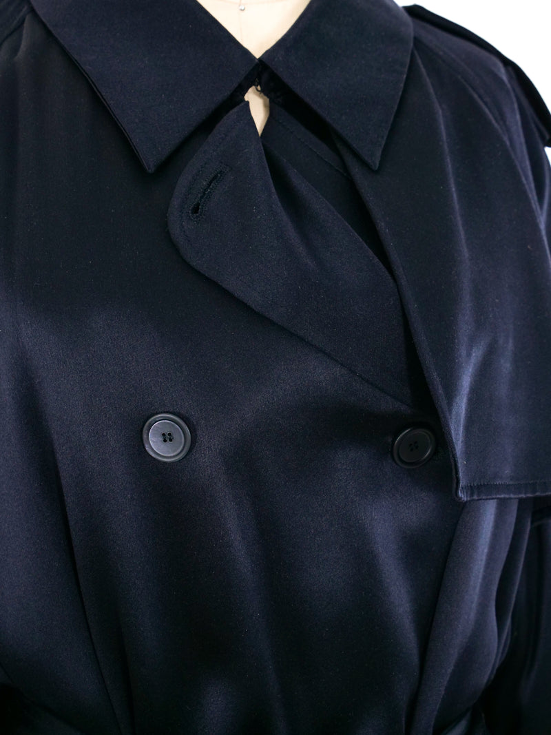 Yves Saint Laurent Satin Trench Coat Jacket arcadeshops.com