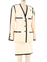Chanel Patent Leather Trimmed Skirt Suit Suit arcadeshops.com