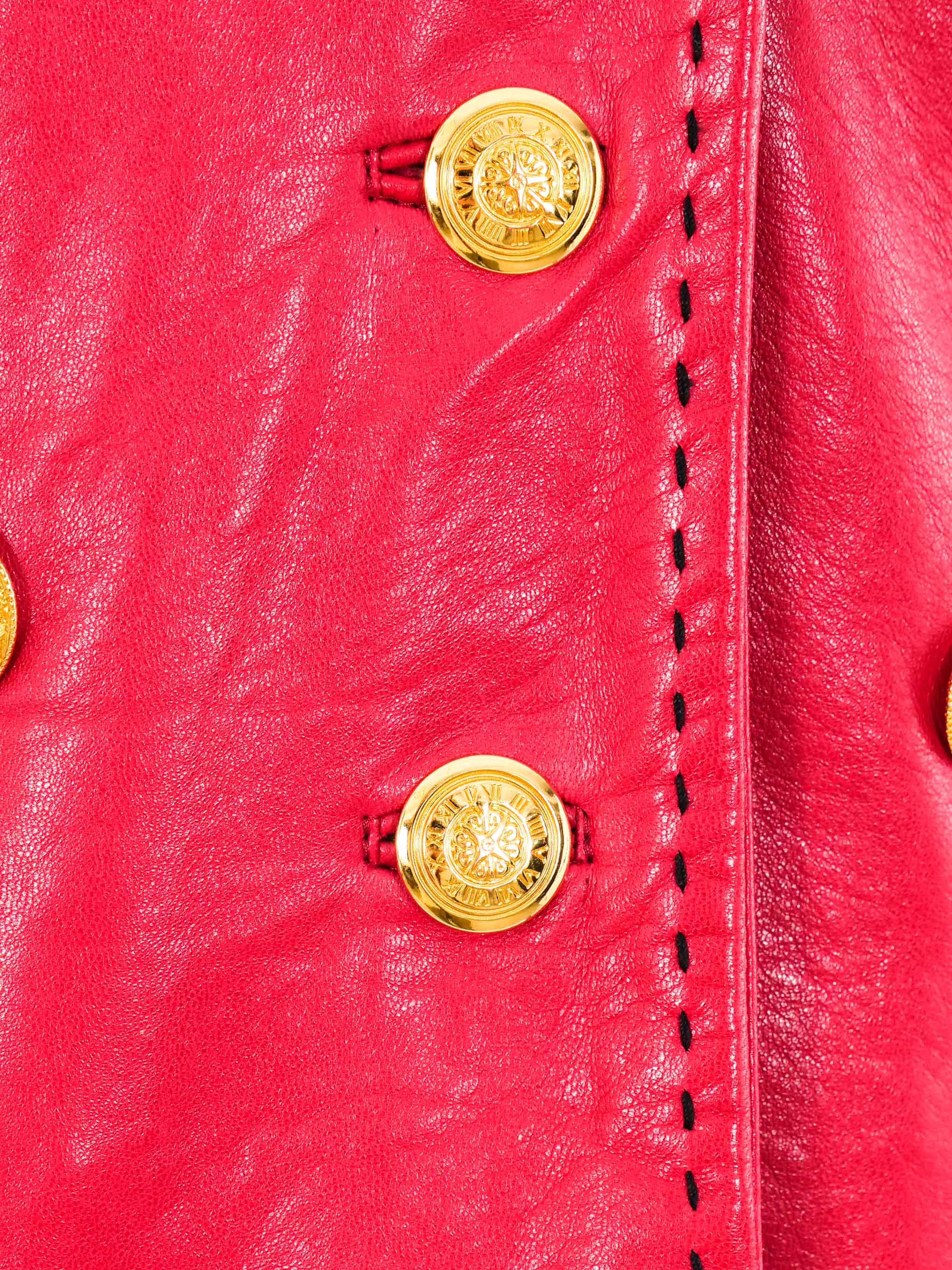 Escada Button Studded Leather Jacket