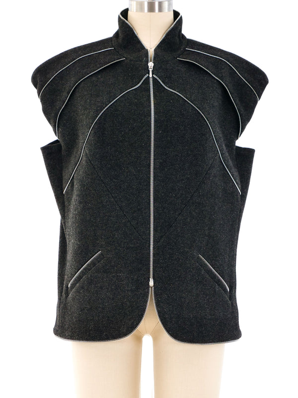 Chanel Zipper Accented Vest Jacket arcadeshops.com