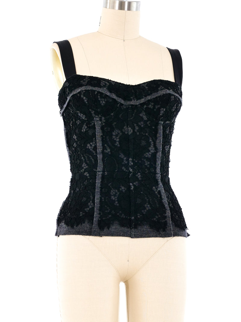 Dolce and Gabbana Deconstructed Lace Bustier Top arcadeshops.com