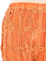 Peach Lace Crochet Pants Bottom arcadeshops.com