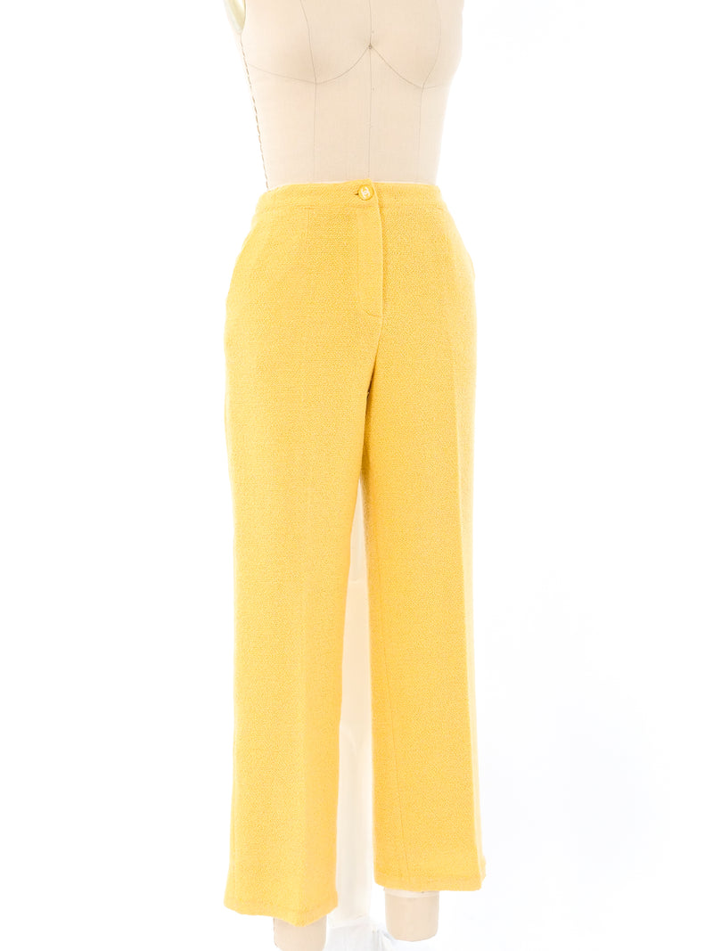 Chanel Yellow Tweed Pants Bottom arcadeshops.com