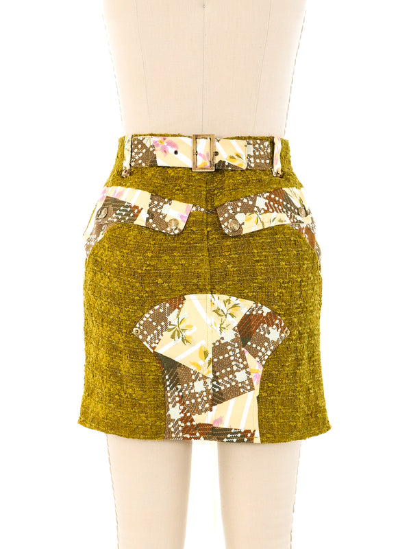 John Galliano Patchwork Tweed Skirt Bottom arcadeshops.com