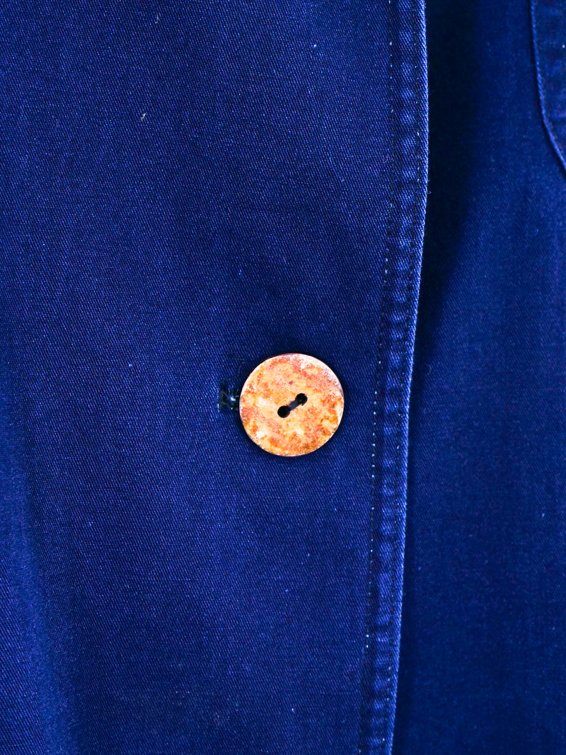Romeo Gigli Lace Trimmed Indigo Jacket Jacket arcadeshops.com