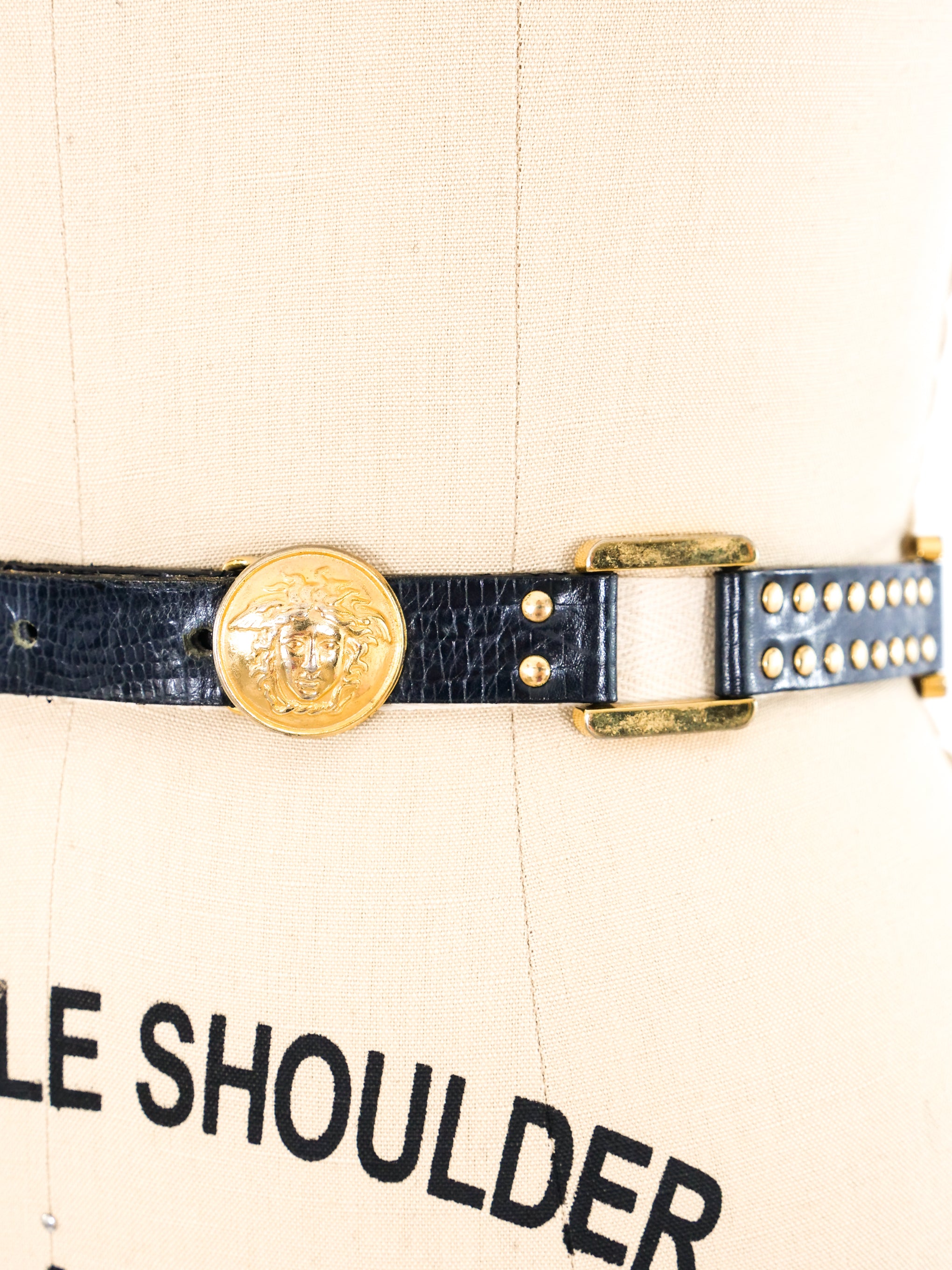 Versace studded cheap belt