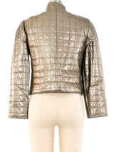 Adele Simpson Metallic Quilted Crop Jacket Jacket arcadeshops.com