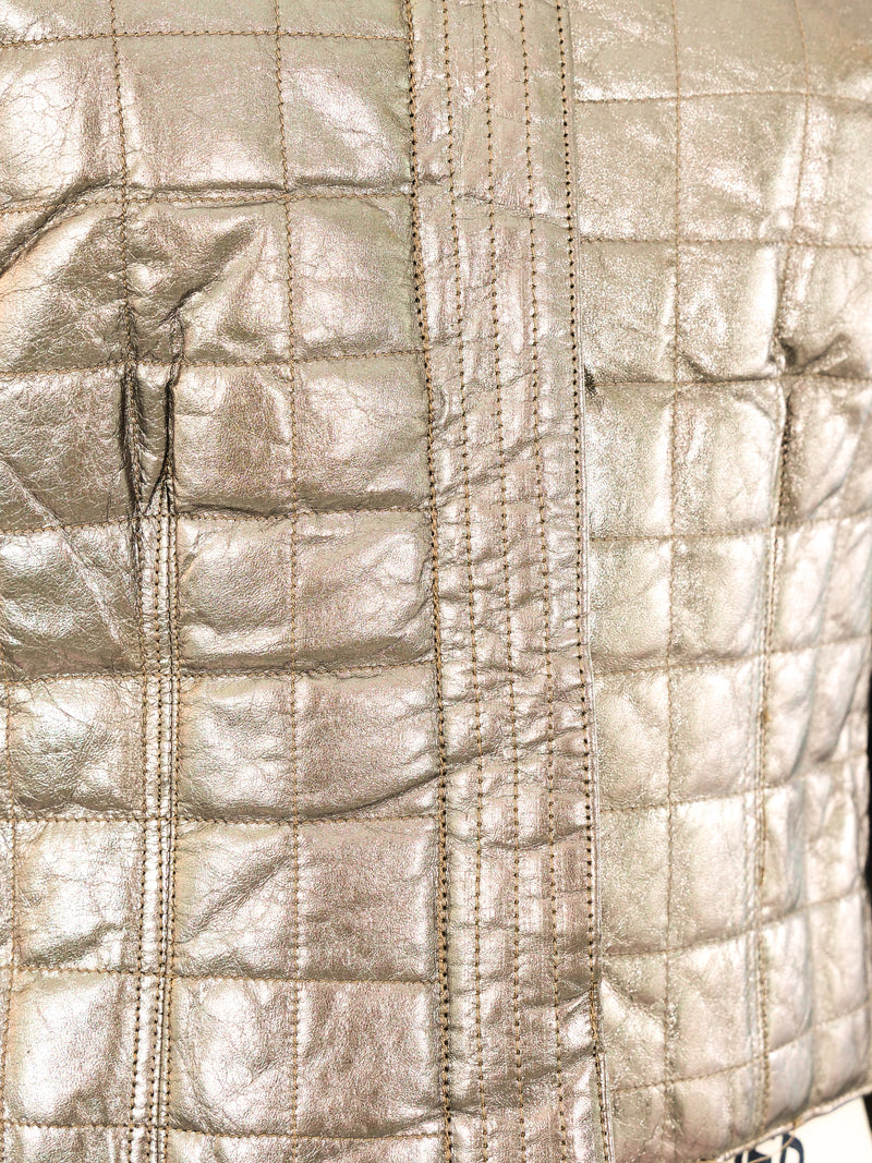 Adele Simpson Metallic Quilted Crop Jacket Jacket arcadeshops.com