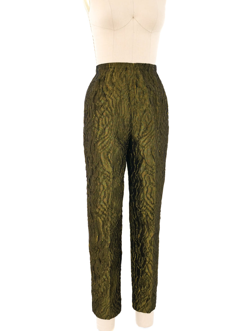 Krizia Textured Metallic Trousers Bottom arcadeshops.com