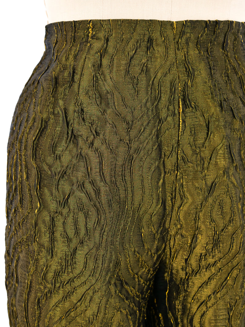 Krizia Textured Metallic Trousers Bottom arcadeshops.com