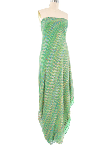 Stavropoulos Striped Strapless Chiffon Dress