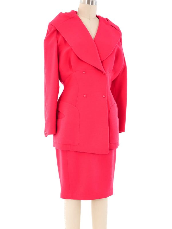 Thierry Mugler Hooded Fuchsia Suit Suit arcadeshops.com