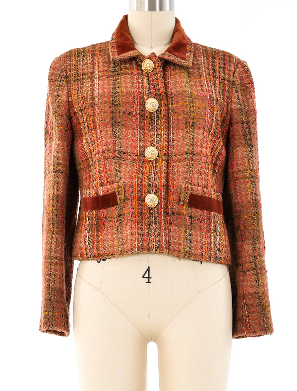 1970's Chanel Tweed Cropped Jacket Jacket arcadeshops.com