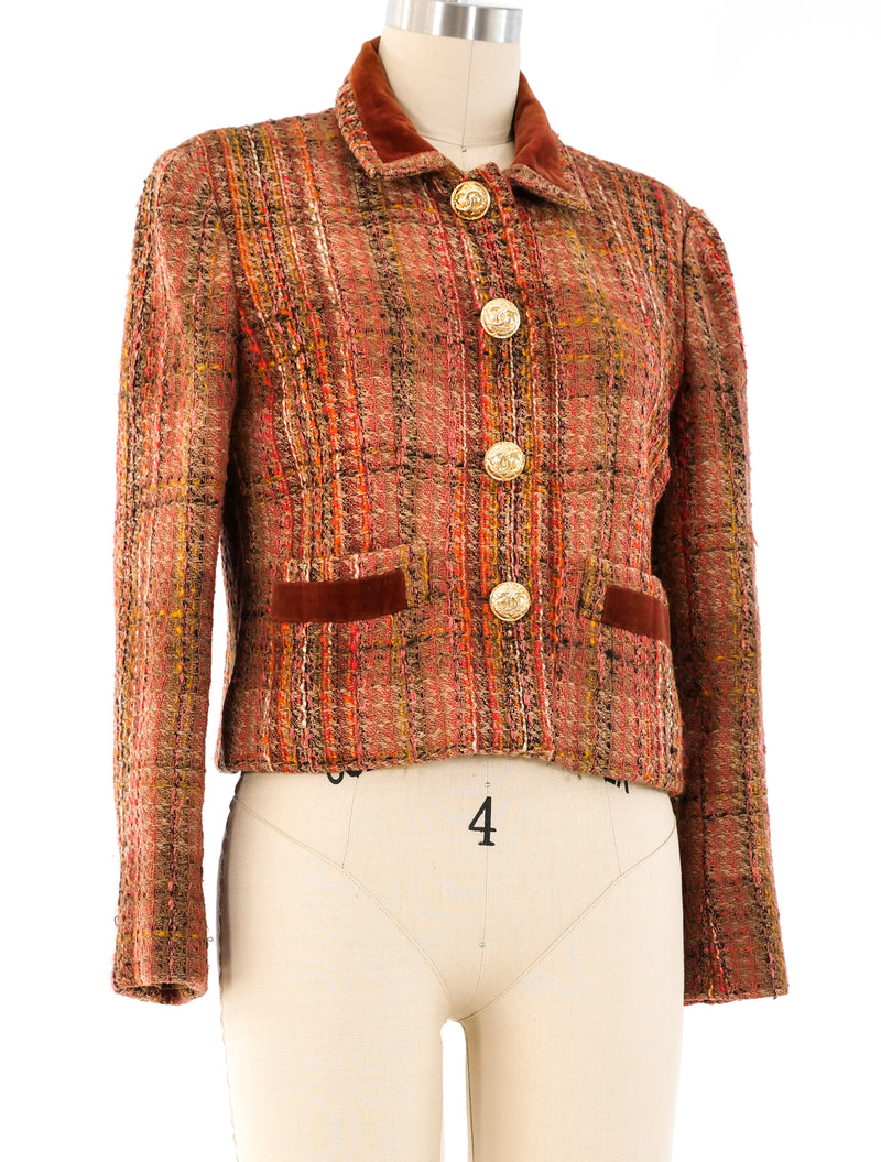 1970's Chanel Tweed Cropped Jacket Jacket arcadeshops.com