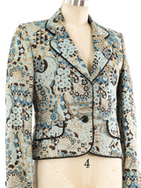 Metallic Brocade Cropped Blazer Jacket arcadeshops.com