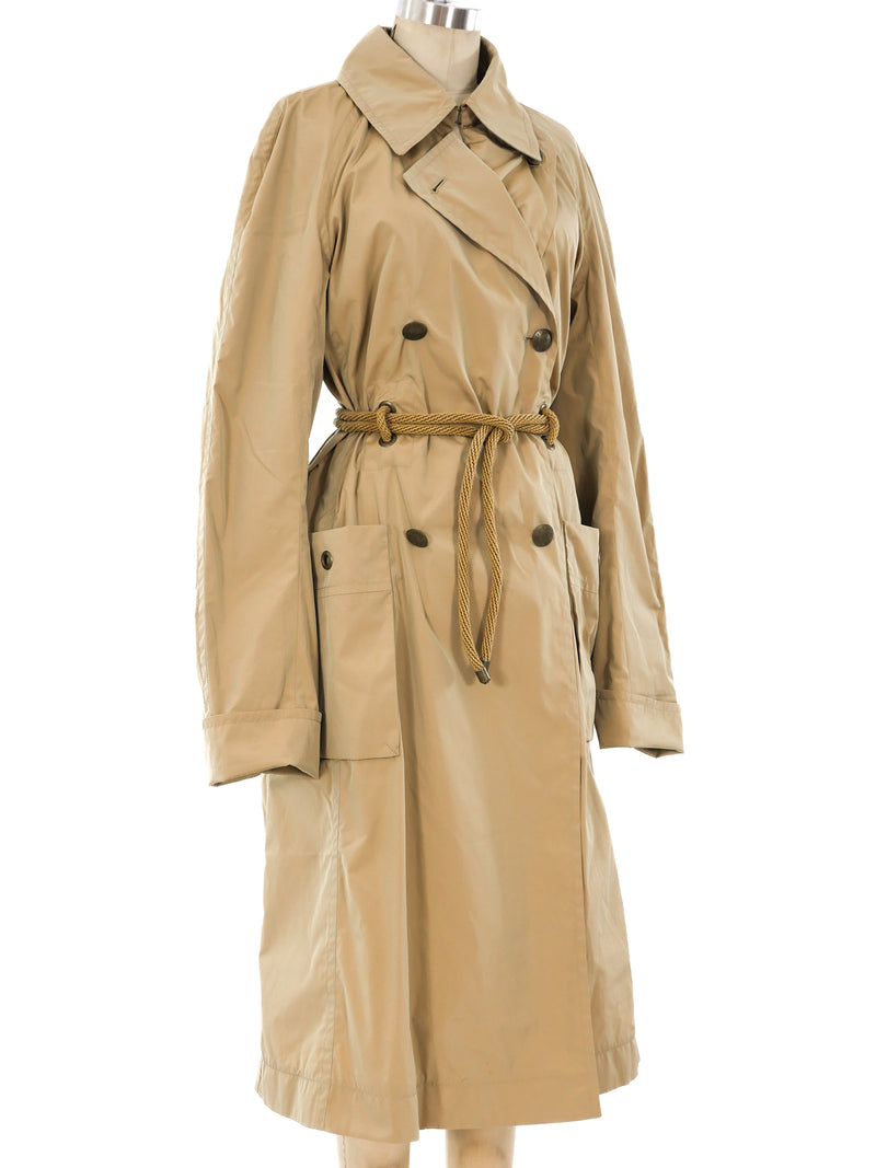 Yves Saint Laurent Khaki Trench Coat Outerwear arcadeshops.com