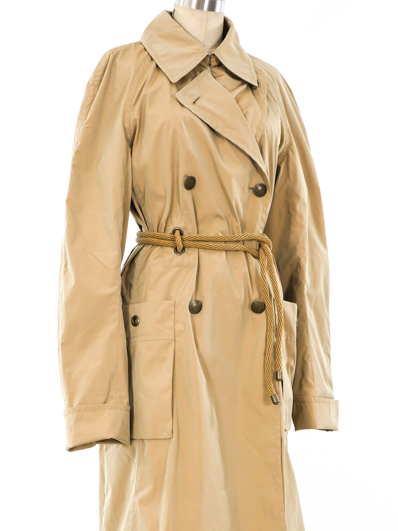 Yves Saint Laurent Khaki Trench Coat Outerwear arcadeshops.com