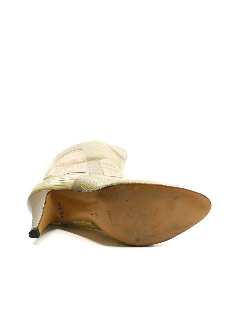 Patchwork Snake Heeled Boots, 10 Accessory arcadeshops.com