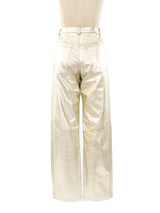 Erez Metallic Gold Leather Pants Bottom arcadeshops.com