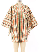 Plaid Silk Haori Kimono Jacket arcadeshops.com