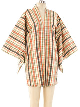 Plaid Silk Haori Kimono Jacket arcadeshops.com