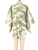 Green Marble Printed Haori Kimono Jacket arcadeshops.com