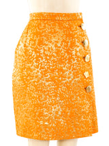 Yves Saint Laurent Tangerine Brocade Skirt Bottom arcadeshops.com