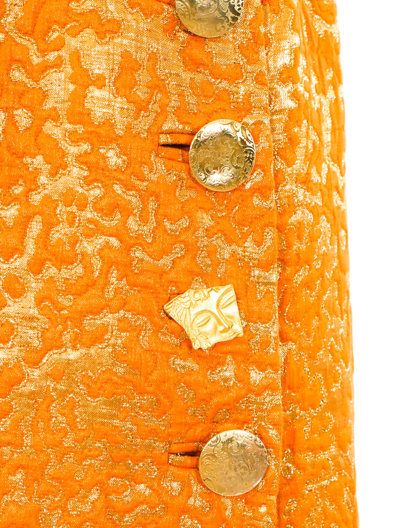 Yves Saint Laurent Tangerine Brocade Skirt Bottom arcadeshops.com