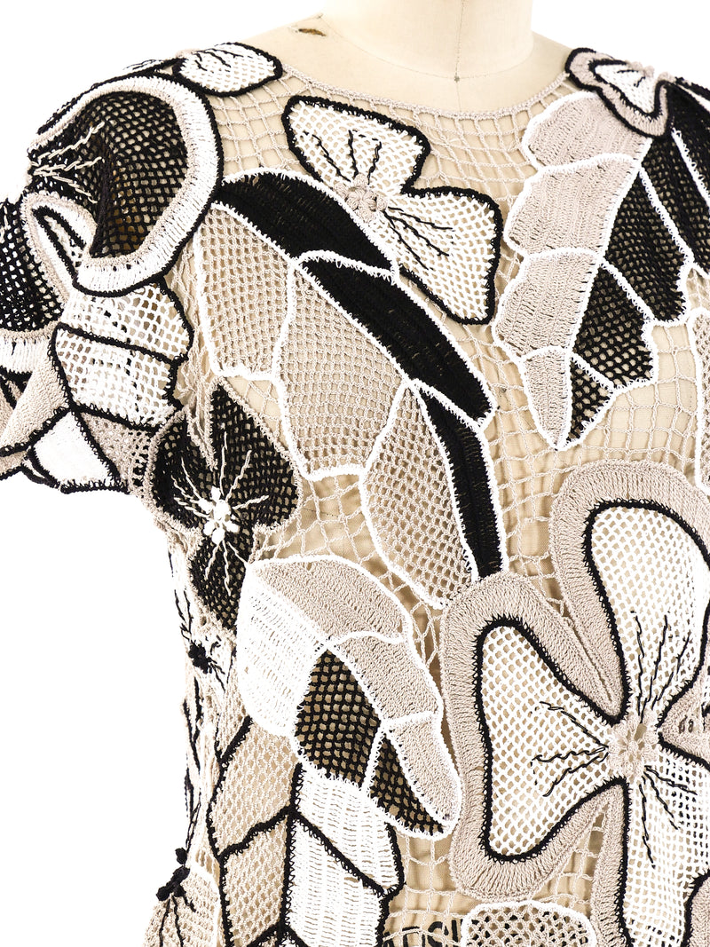 Floral Hand Crochet Top Top arcadeshops.com