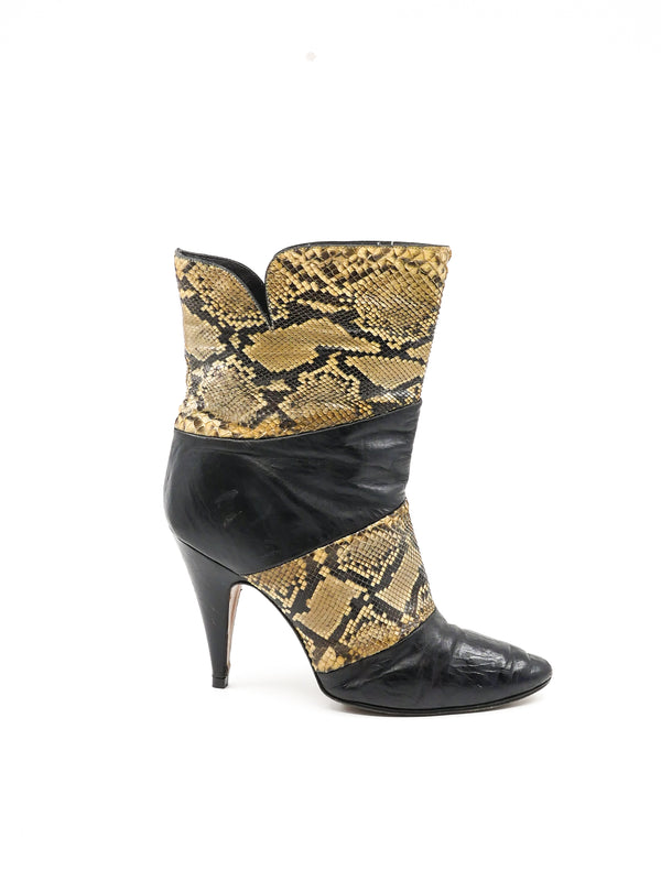 Patchwork Snake Ankle Boots, 10 Accessory arcadeshops.com