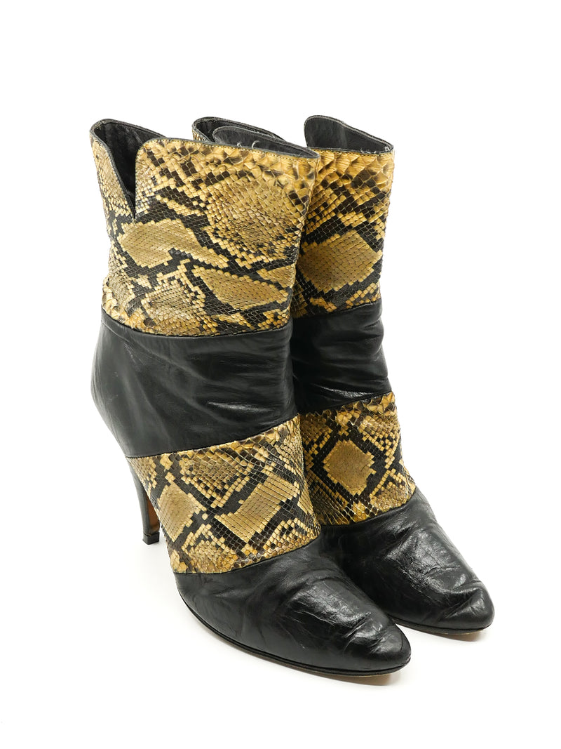 Patchwork Snake Ankle Boots, 10 Accessory arcadeshops.com