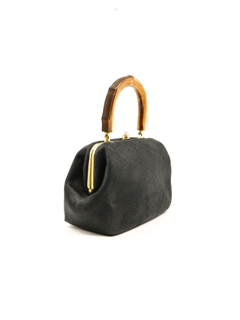 Bamboo Top Handle Raffia Bag Accessory arcadeshops.com