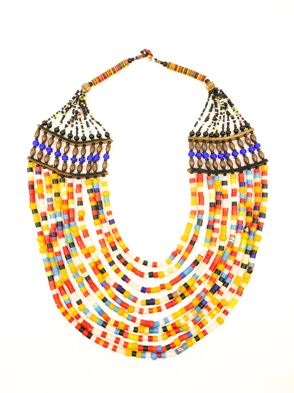 African Bead Multistrand Necklace Accessory arcadeshops.com