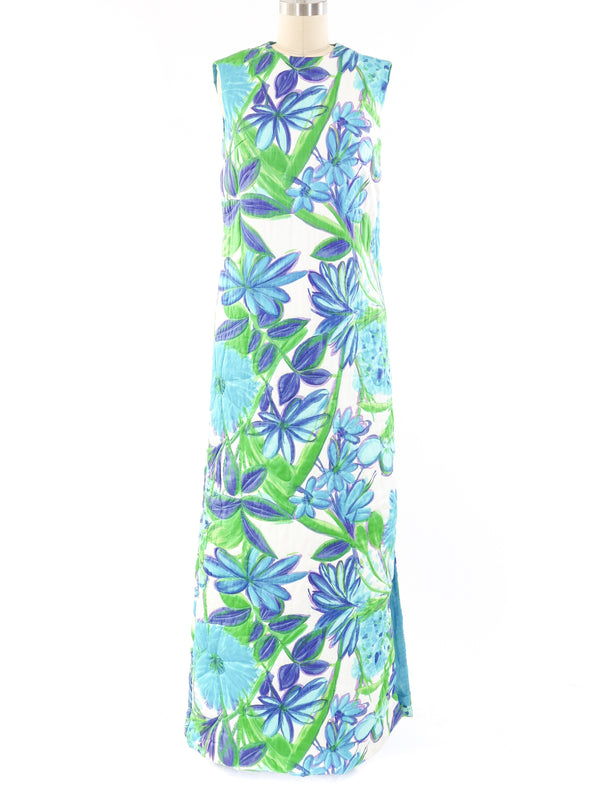 Dynasty Quilted Floral Tunic Dress arcadeshops.com