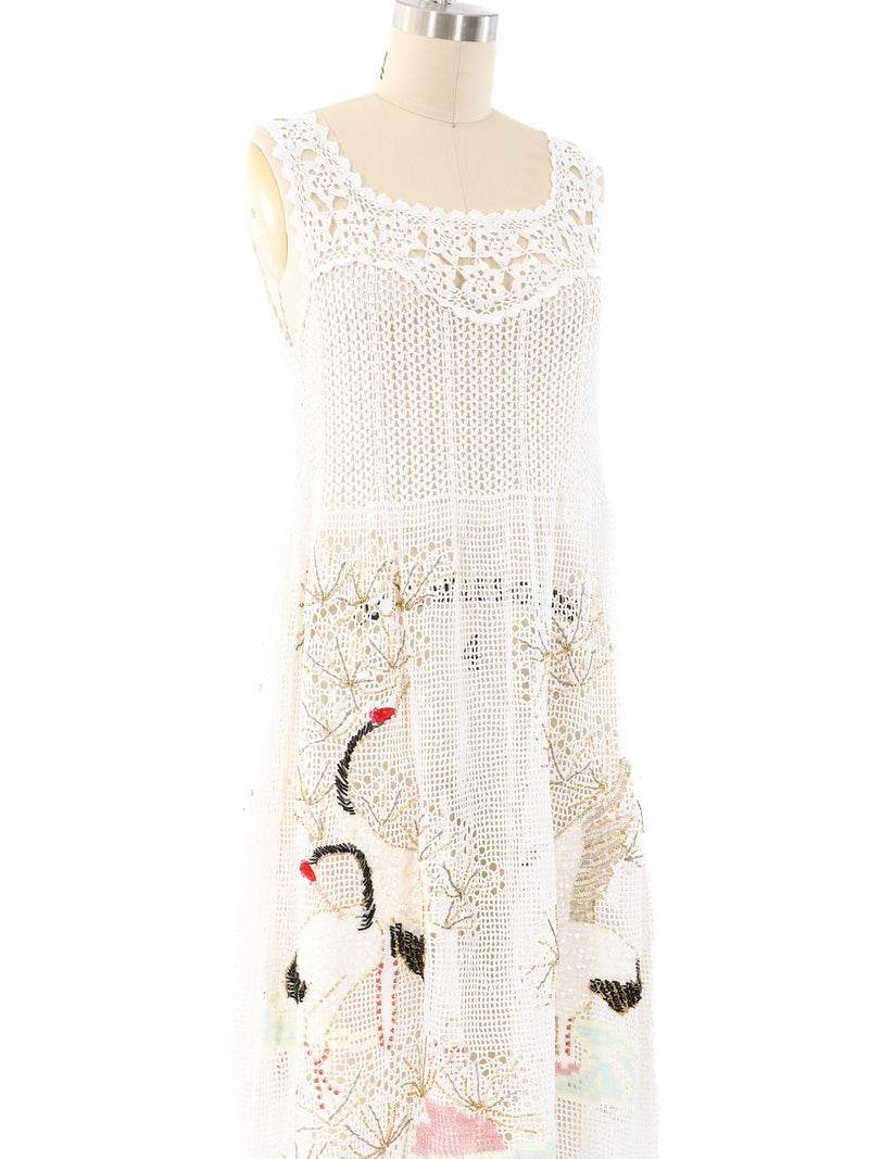 Crane Embellished Crochet Tank Dress Dress arcadeshops.com