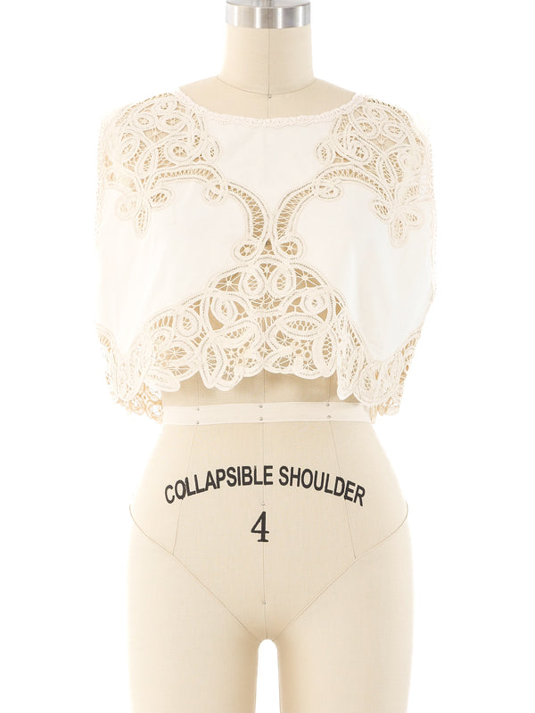 Lace Trimmed Cropped Tank Top arcadeshops.com