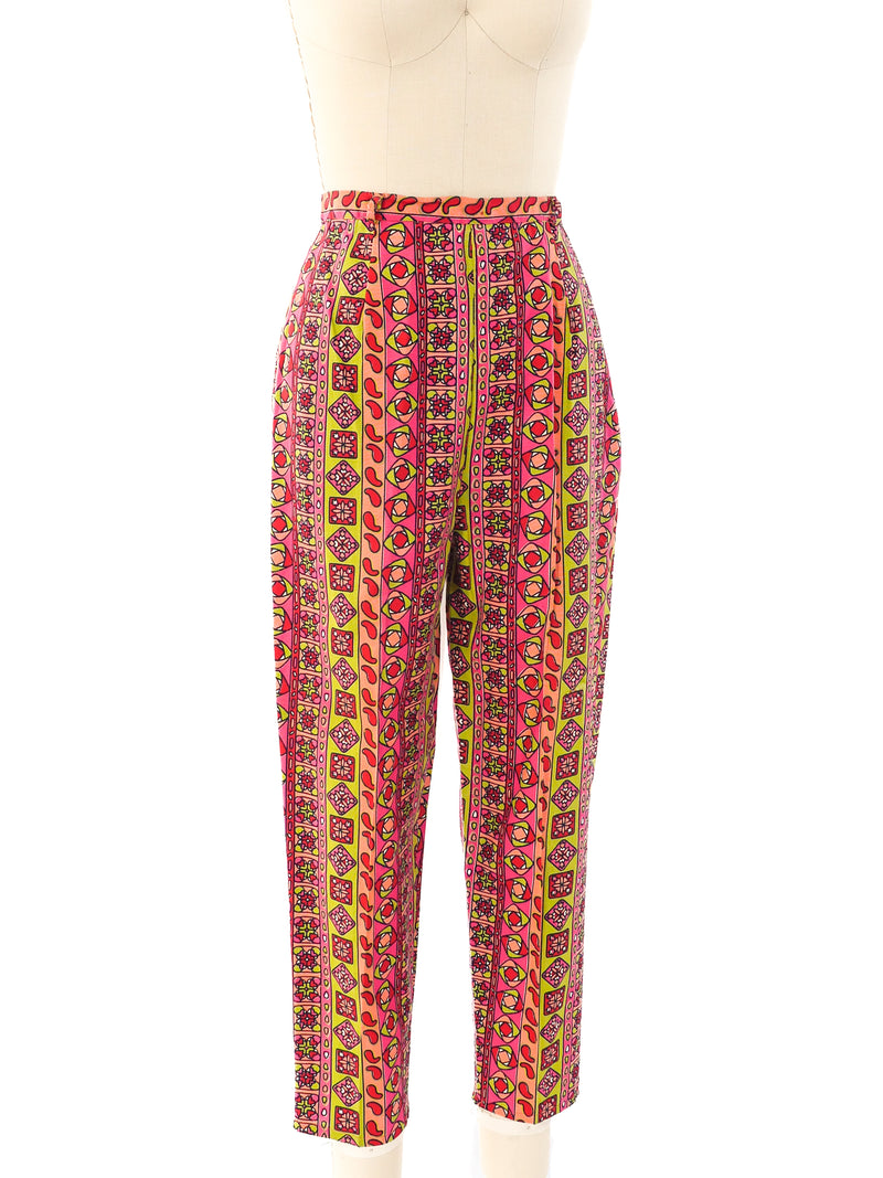 1960's Graphic Printed Trousers Bottom arcadeshops.com