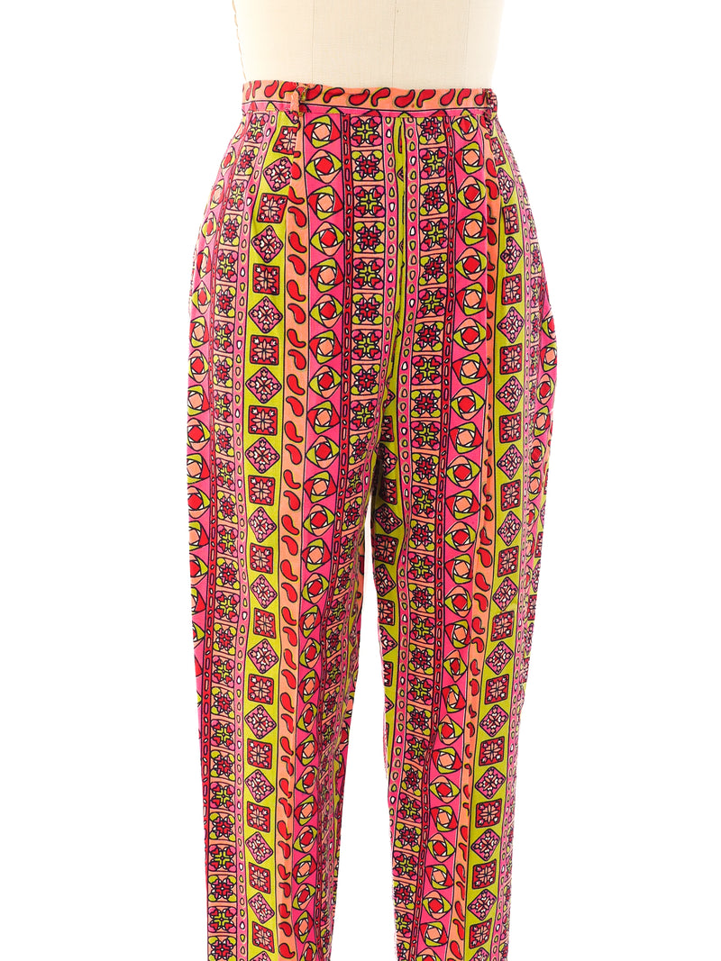 1960's Graphic Printed Trousers Bottom arcadeshops.com