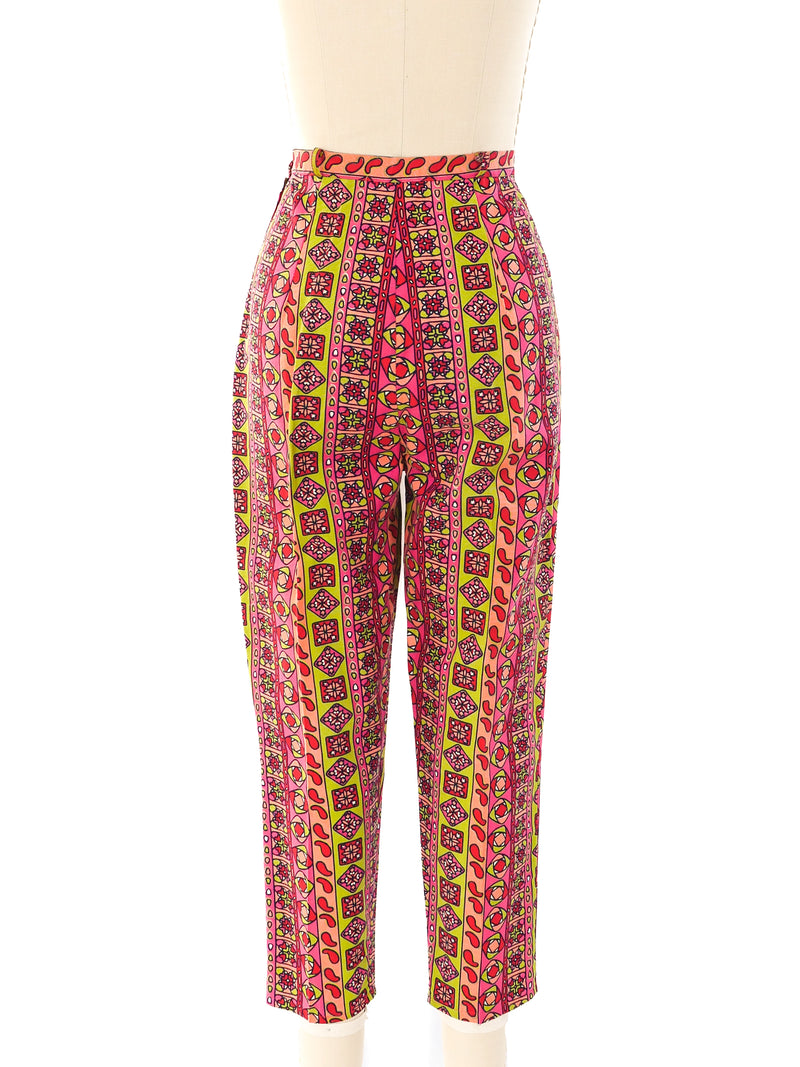 1960's Graphic Printed Trousers Bottom arcadeshops.com
