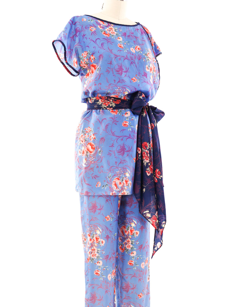 Giorgio di Sant'Angelo Floral Printed Silk Ensemble Suit arcadeshops.com